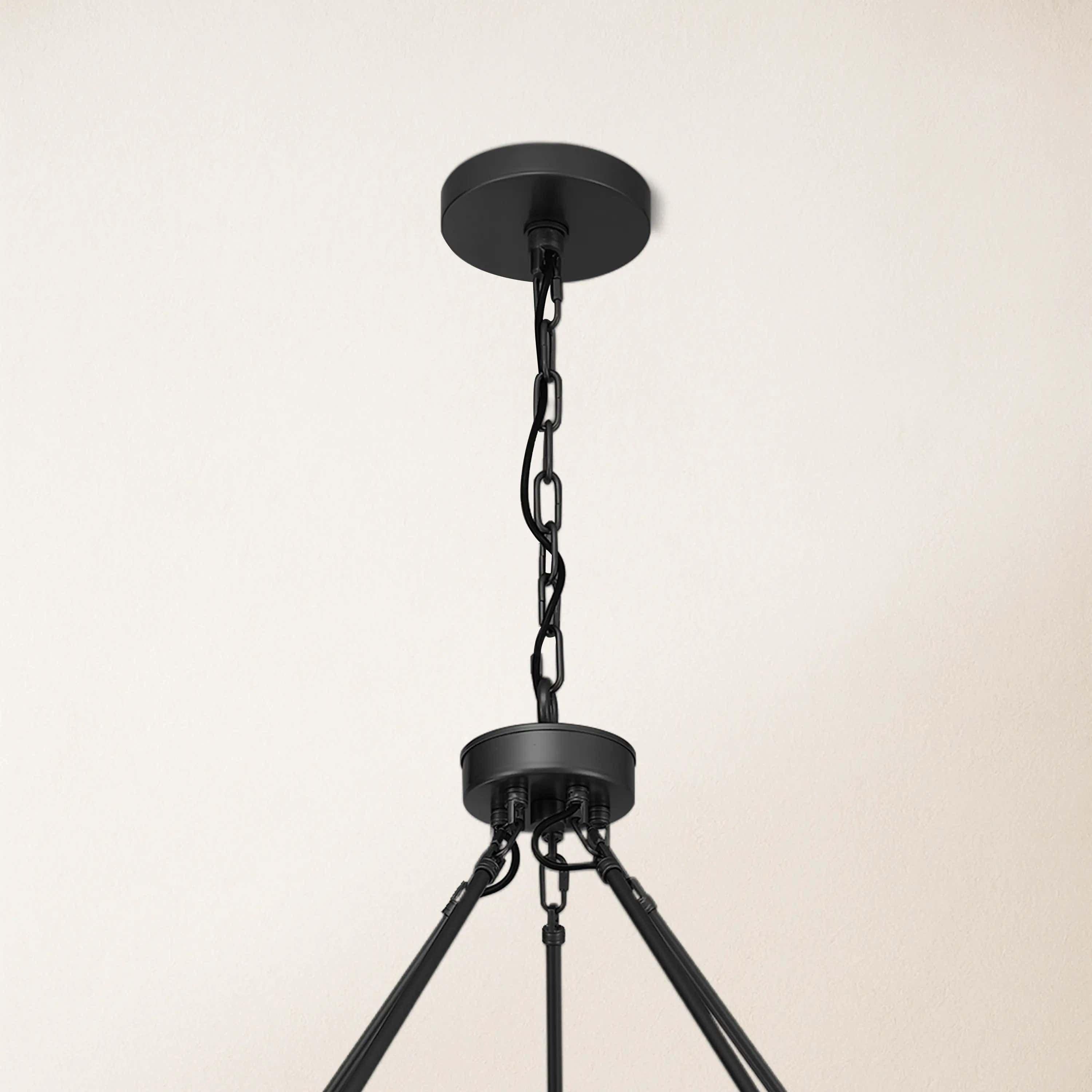 Cylora Glass Tube 2-Tier Round Chandelier 60"D