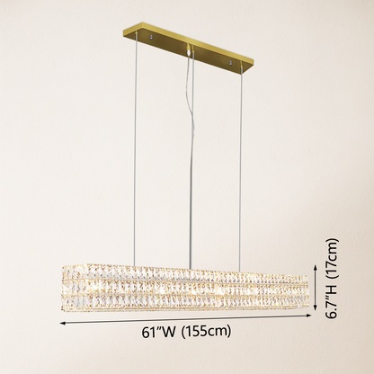 Mia Rectangular Crystal Chandelier 61"W