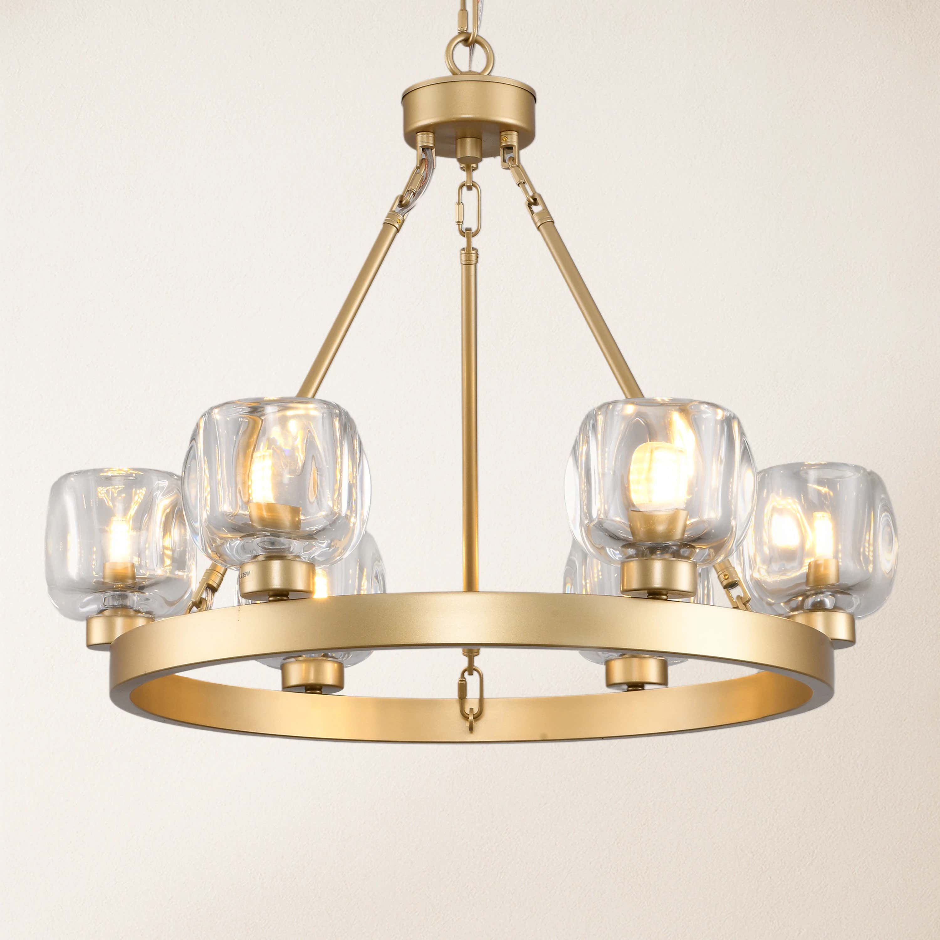 Vellum Round Chandelier 24"D#Finish_Gold