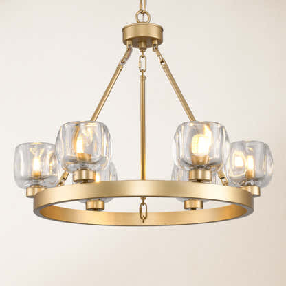 Vellum Round Chandelier 24"D#Finish_Gold