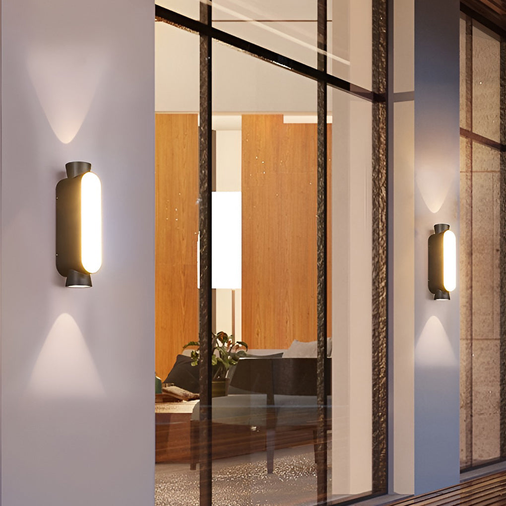 Wasserdichte LED-Auf- und Ablichter Schwarze moderne Außenwandleuchte