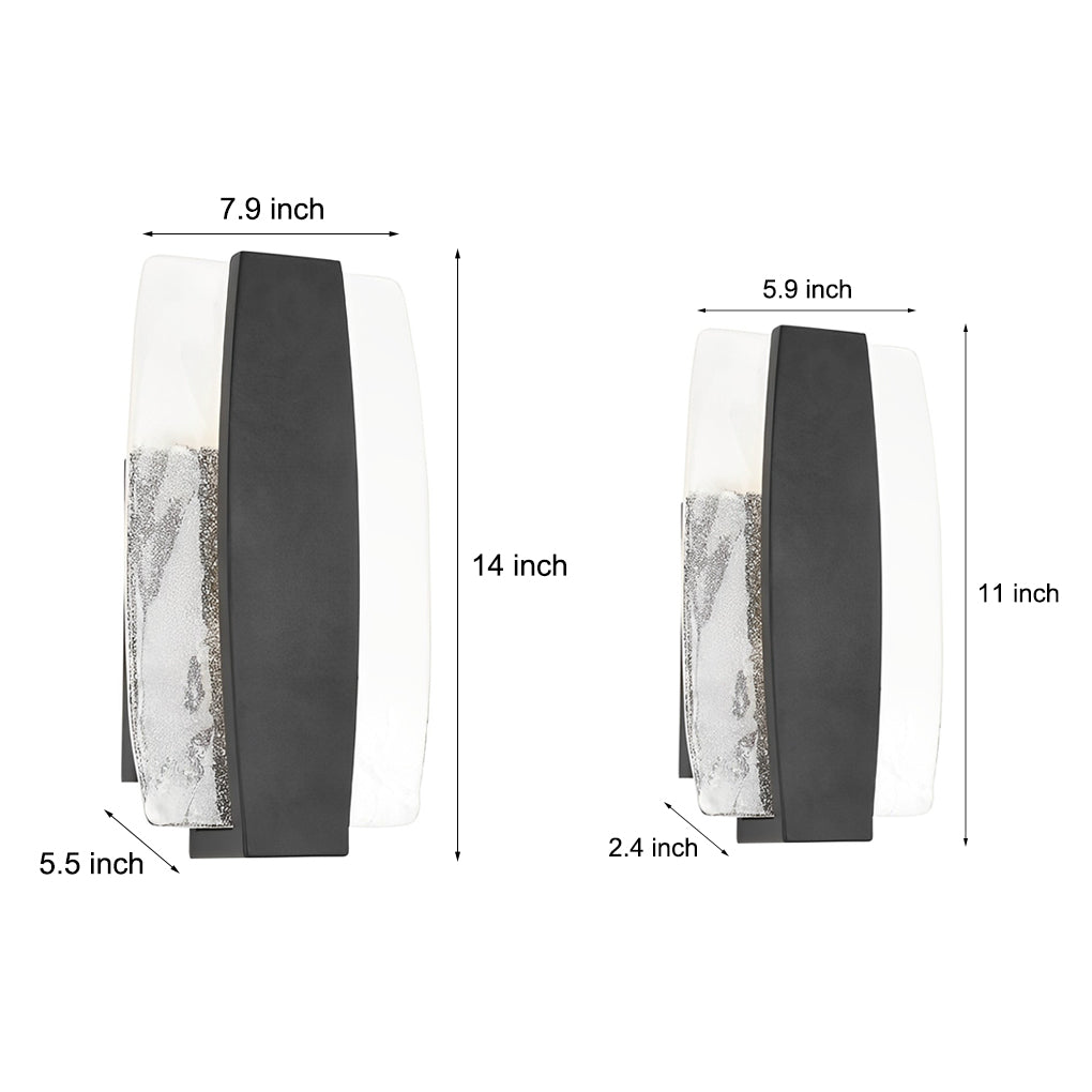 Wasserdichte LED handgefertigte Bubbles Glas schwarz moderne Außenwandleuchte