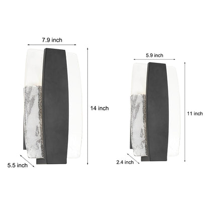 Wasserdichte LED handgefertigte Bubbles Glas schwarz moderne Außenwandleuchte