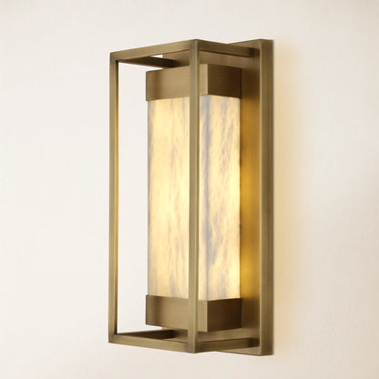 Bravura Alabaster-Wandleuchte, 40,6 cm hoch