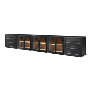Alvar Arched 157,5″ Modulare Medienkonsole aus Eiche (5er-Set)