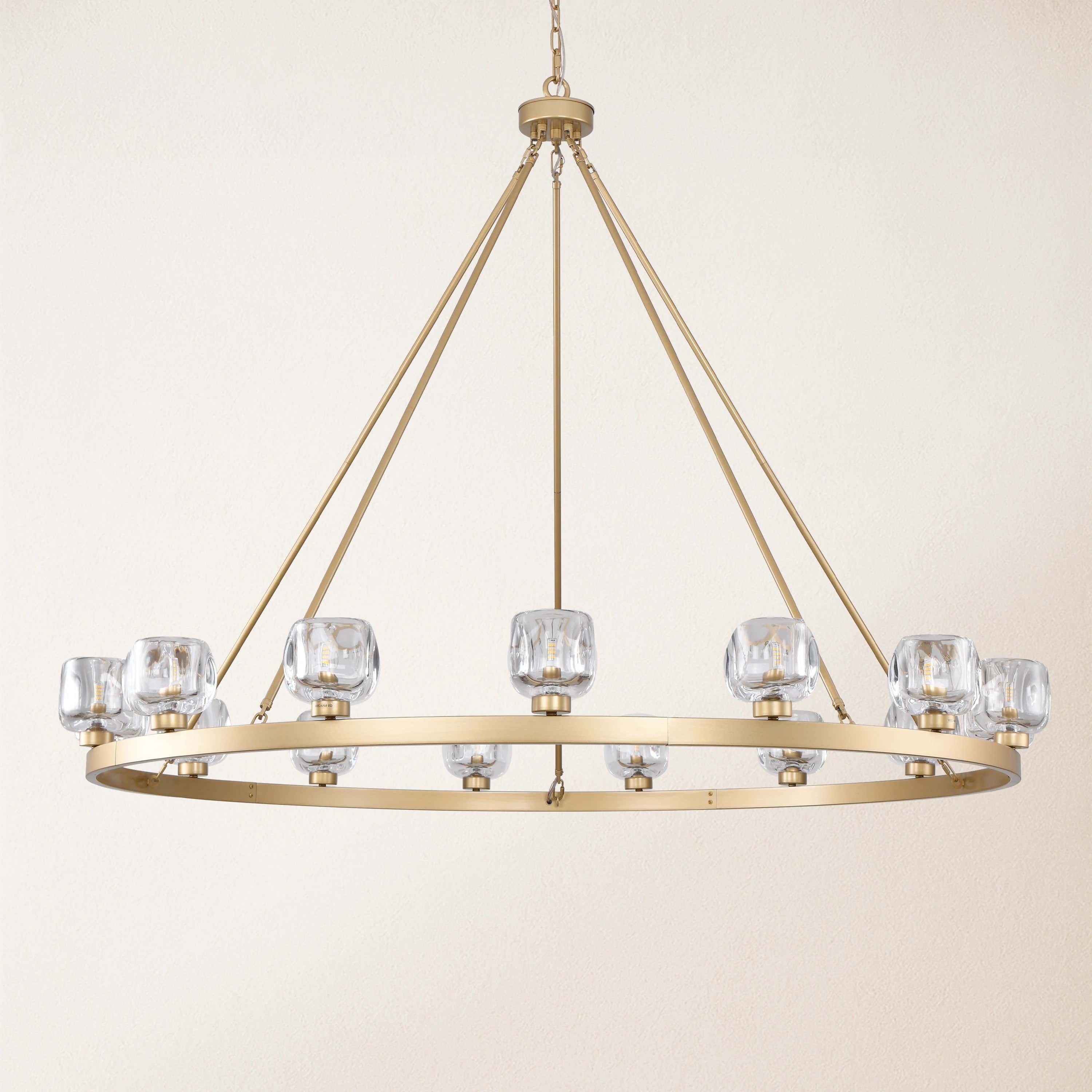 Vellum Crystal Round Chandelier 59"D#Finish_Gold