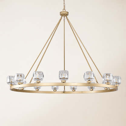 Vellum Crystal Round Chandelier 59"D#Finish_Gold
