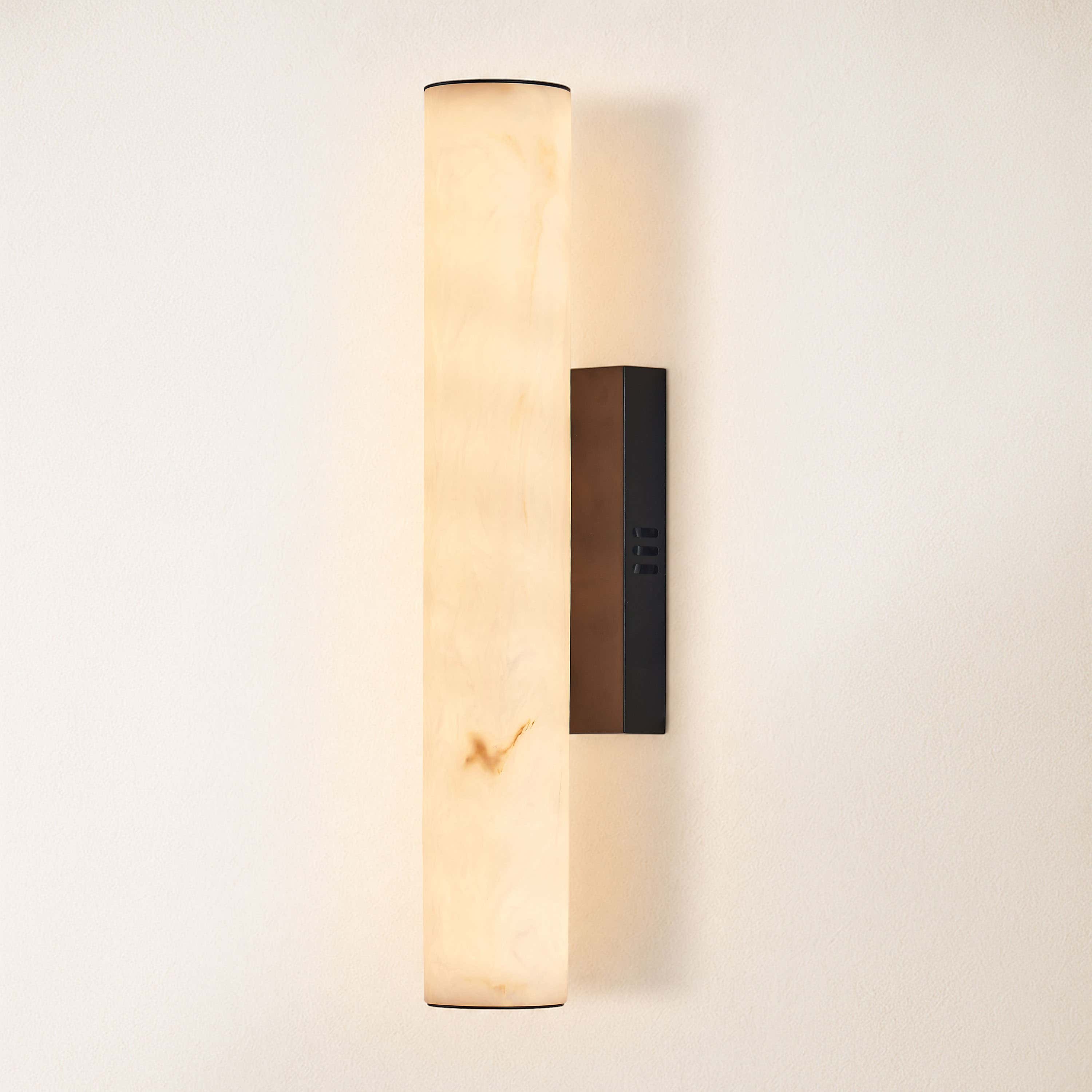 Sylvia Palladian Resin Alabaster Texture Wall Sconce 20"H