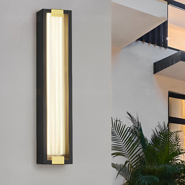 Rechteckige wasserdichte LED-Wandleuchten in Schwarz, moderne Verandabeleuchtung
