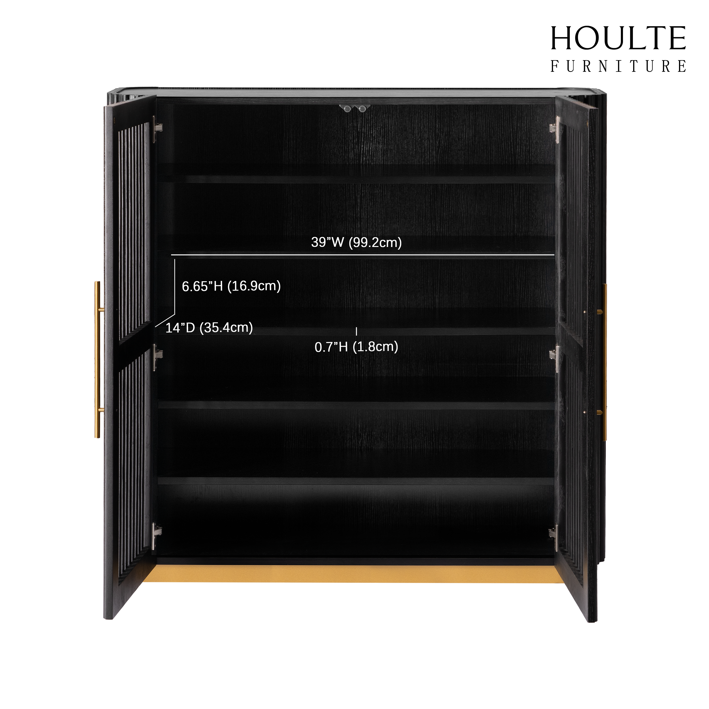 Holton 47"H Eichenholz-Aufbewahrungsschrank