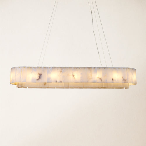 Sawyer Alabaster Rechteckiger Kronleuchter 54"