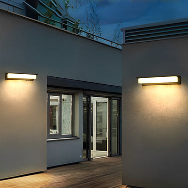 Minimalistische rechteckige wasserdichte LED-moderne Solar-Wandleuchte Außenleuchten