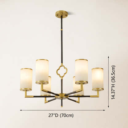 Moral Multi-layer Branda Alabaster Round chandelier 27"D#Finish_Gold