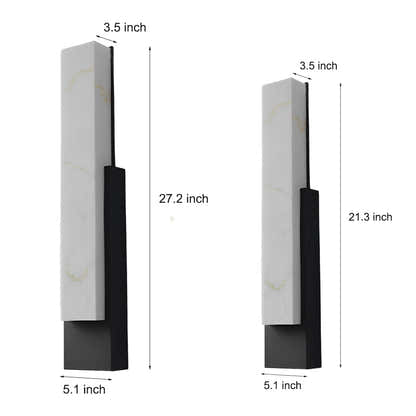 Wasserdichte LED-Wandleuchte im Marmor-Look in Schwarz