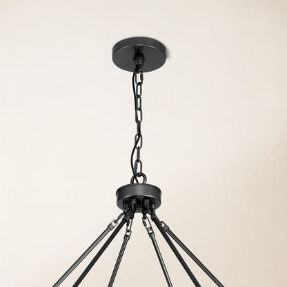 Cylora Kronleuchter mit runder Glasröhre und Kette, 178 cm