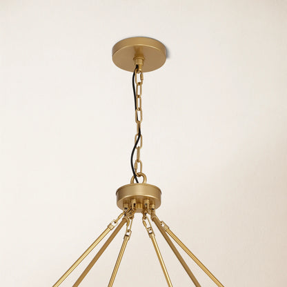 Cylora Kronleuchter mit runder Glasröhre und Kette, 178 cm