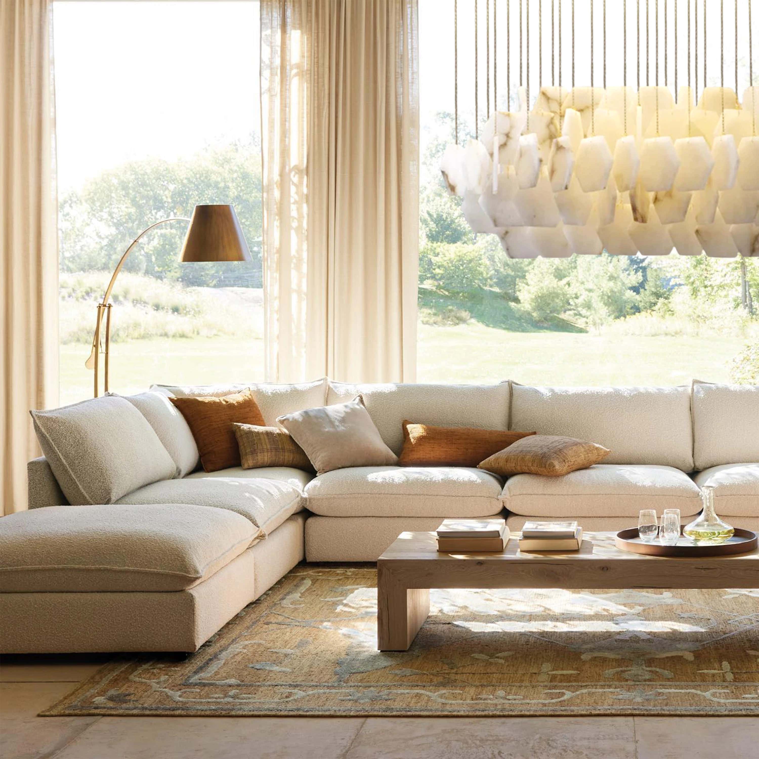 Talan Natural Alabaster Modern Chandelier 32''W#Finish_Gold