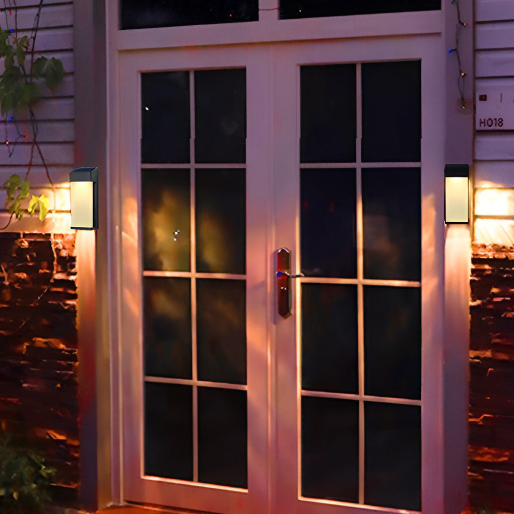 2 Pcs Rechteckige LED Licht-gesteuert Wasserdichte Outdoor Solar Leuchte Beleuchtung