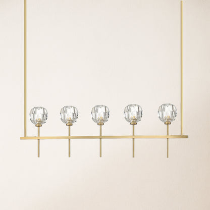 Parisian Crystal Linear Chandelier 46"L