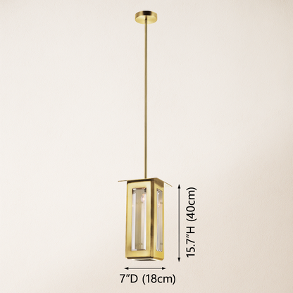 Baluster Rechteckglas-Pendelleuchte 7" W