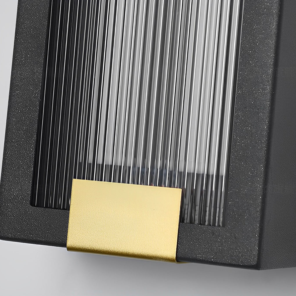 Rechteckige wasserdichte LED-Wandleuchten in Schwarz, moderne Verandabeleuchtung