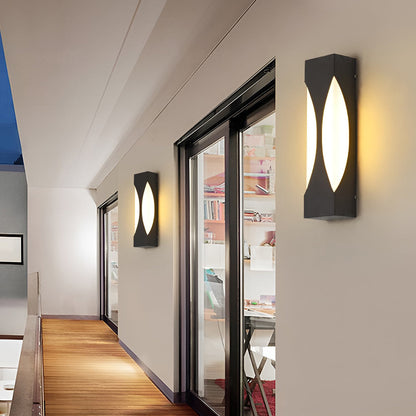 Kreative rechteckige wasserdichte LED-schwarze moderne Außenwandleuchte