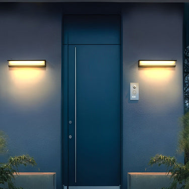 Minimalistische rechteckige wasserdichte LED-moderne Solar-Wandleuchte Außenleuchten