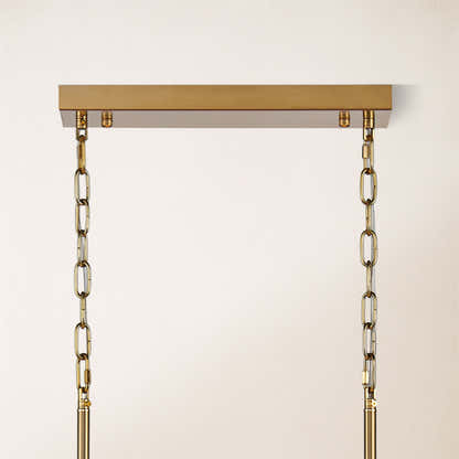 Nivislight Alabaster 2-Tier Rectangular Chandelier 40"D