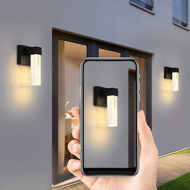 Wasserdichte LED 10W Kristall Schwarz Moderne Außenwandleuchte Außenleuchten