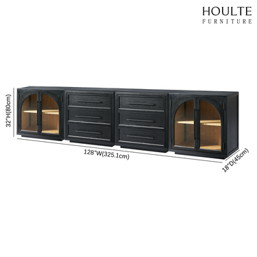 Alvar Arched 128″ Modulare Medienkonsole aus Eiche (4er-Set)