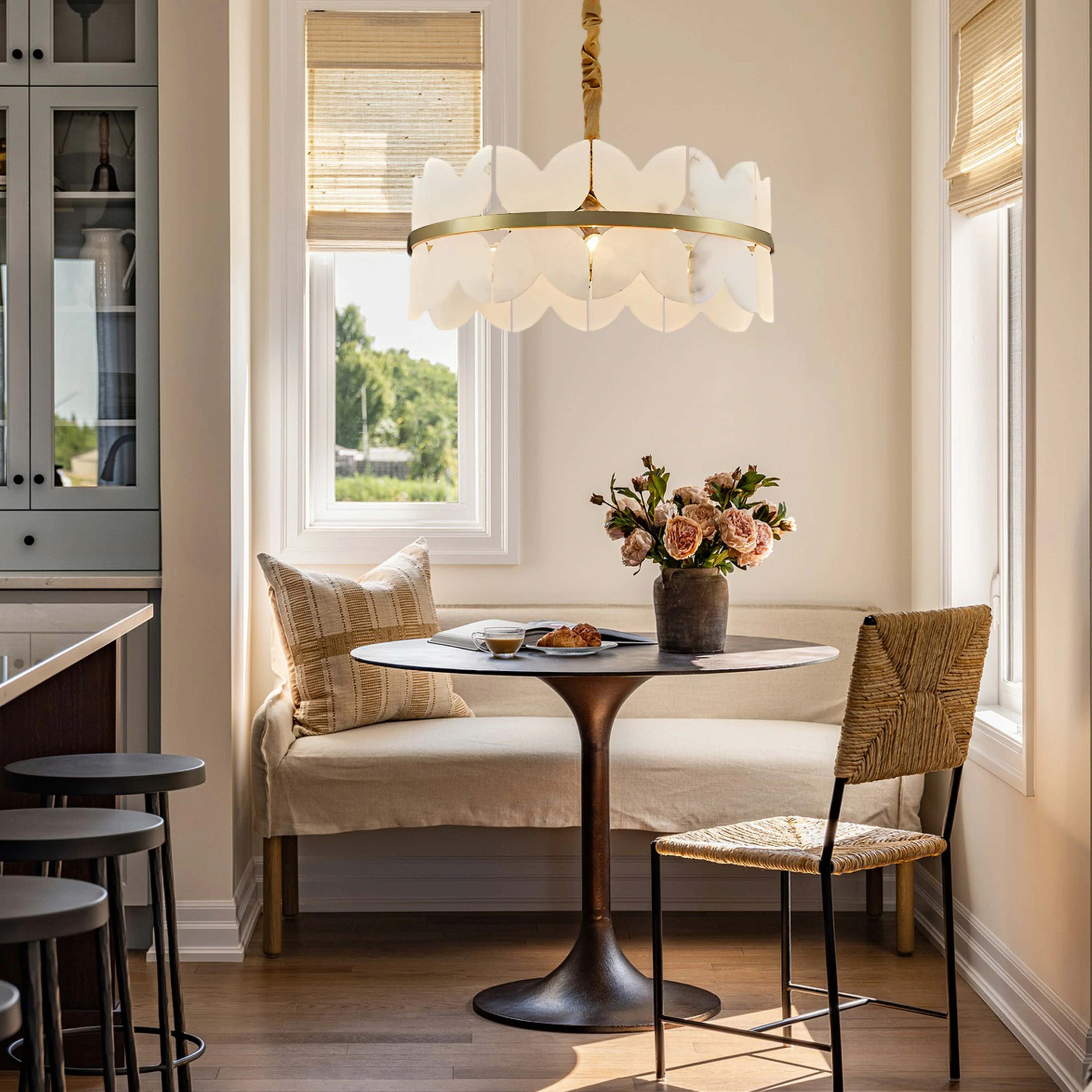 Cloudscape Alabaster Brass 1-Layer Chandelier 32"D