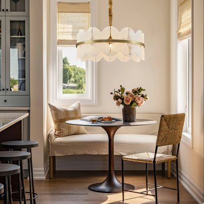 Cloudscape Alabaster Brass 1-Layer Chandelier 12"D