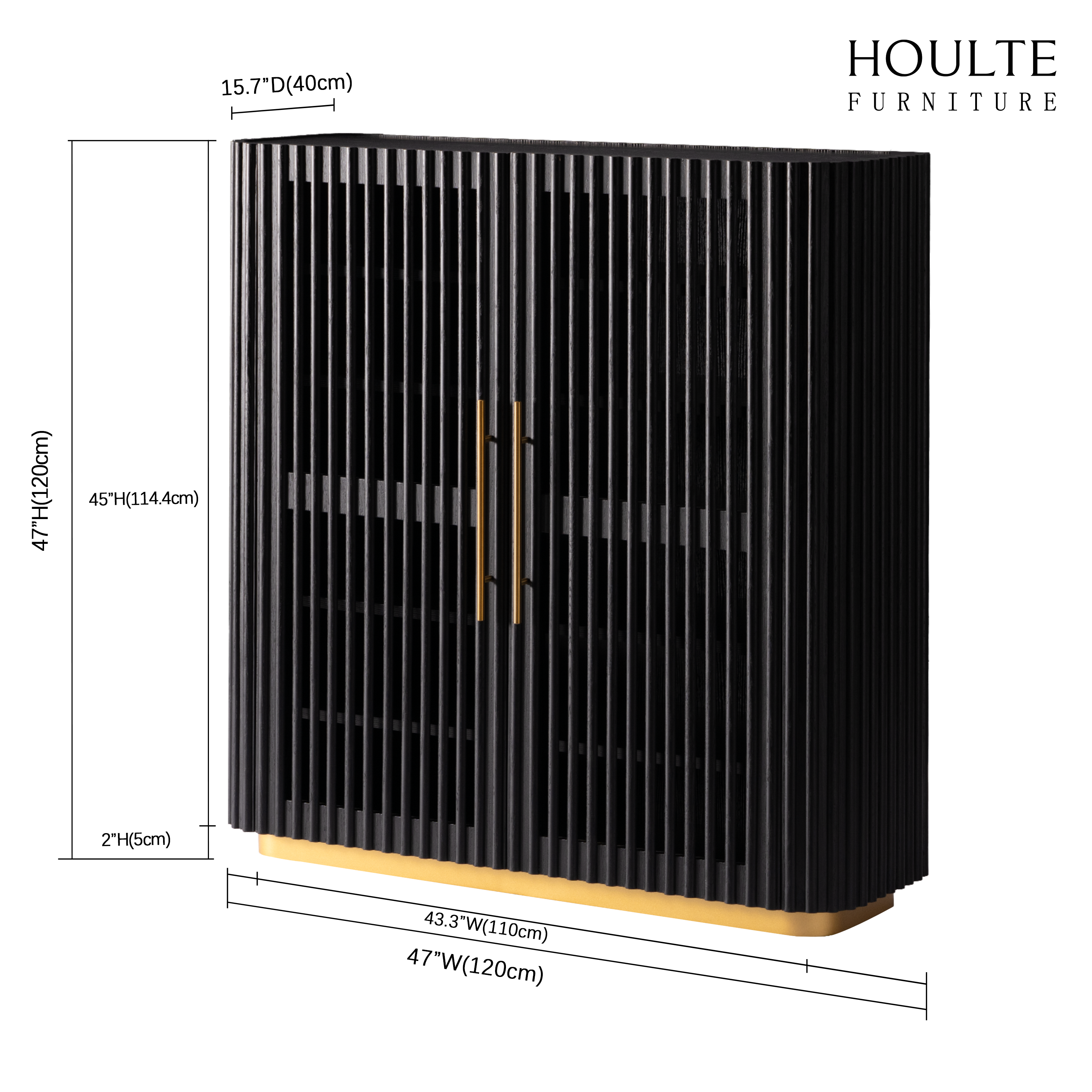 Holton 47"H Eichenholz-Aufbewahrungsschrank