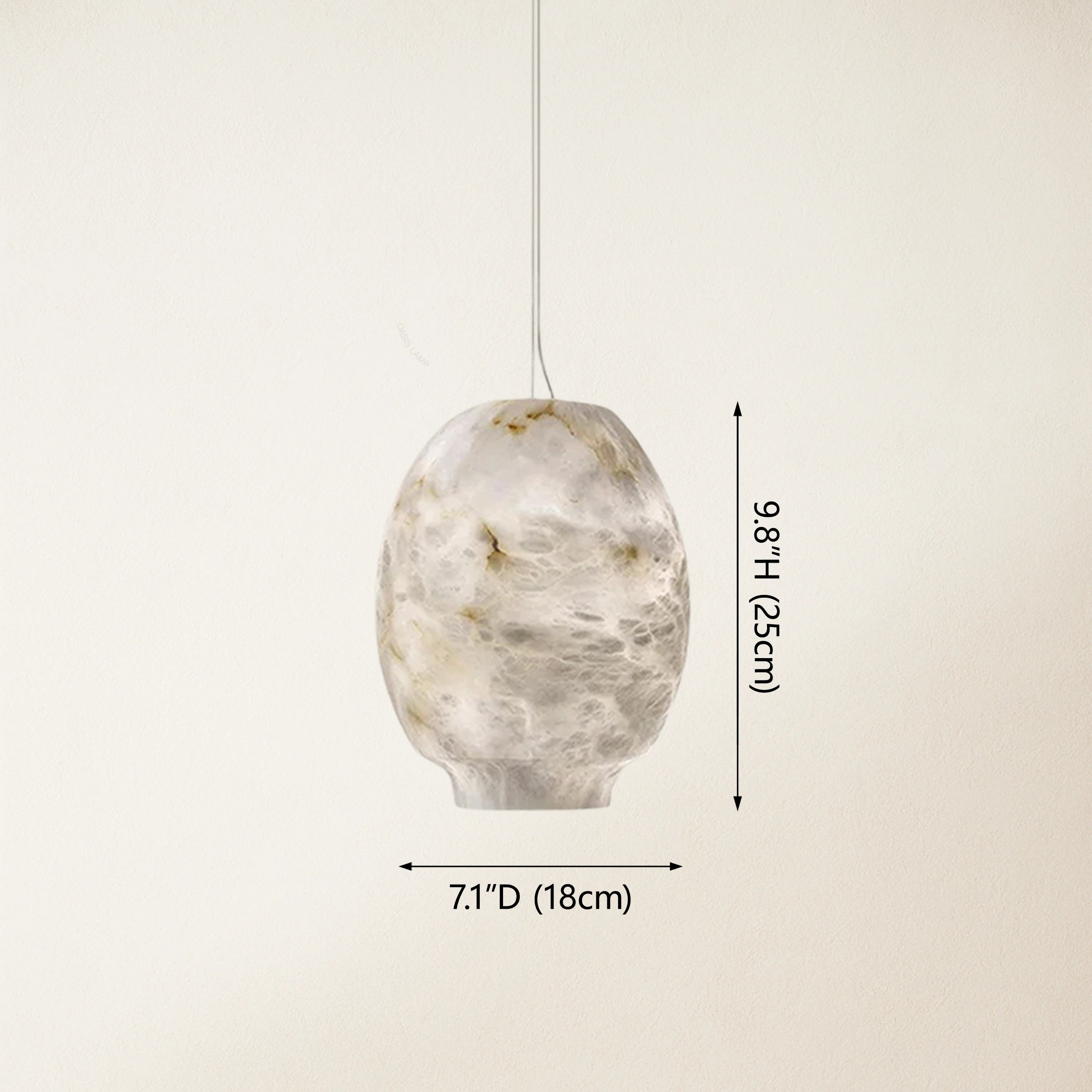 Dadaly Alabaster Lantern Small Art Round Pendant 7"W