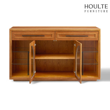 Alvar Sideboard aus gewölbtem Glas aus Eiche, 160 cm breit