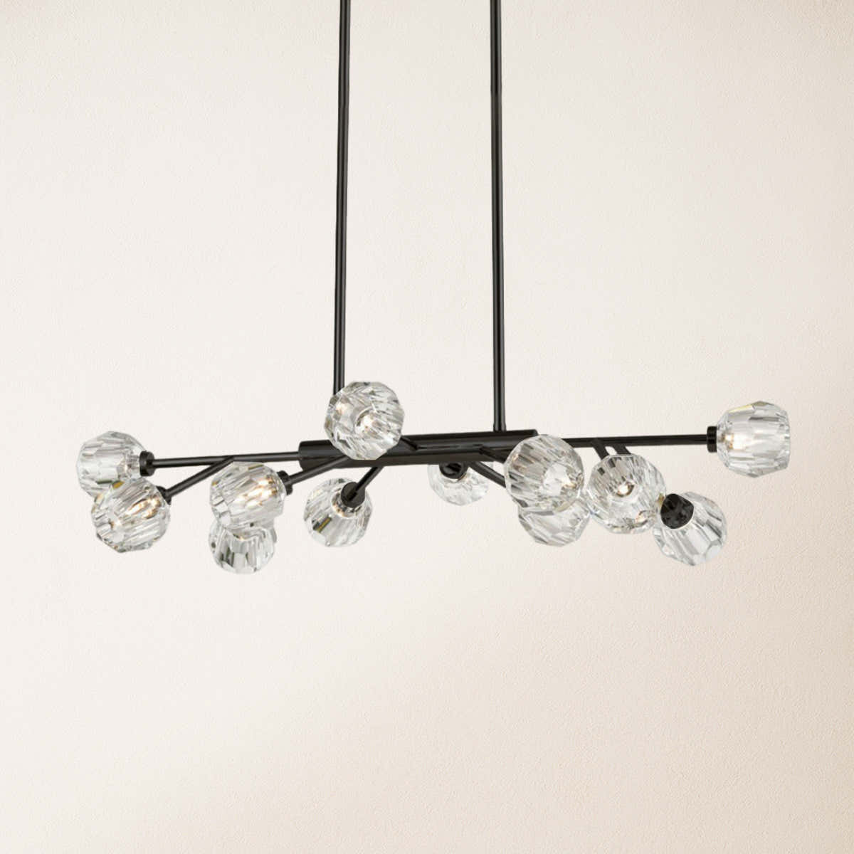 Parisian Crystal Linear Chandelier 48"L