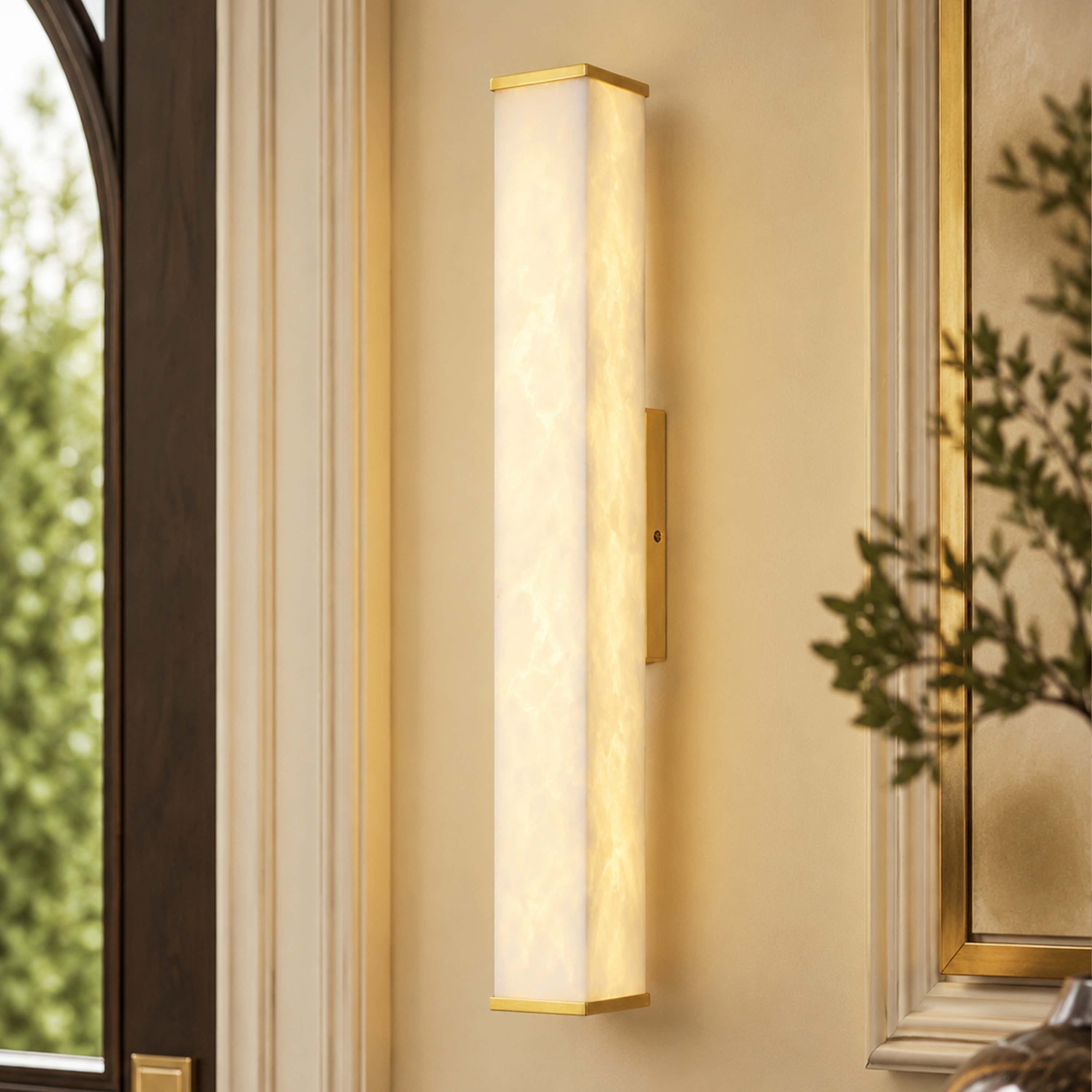 Valoria Alabaster Rectangular Wall Sconce