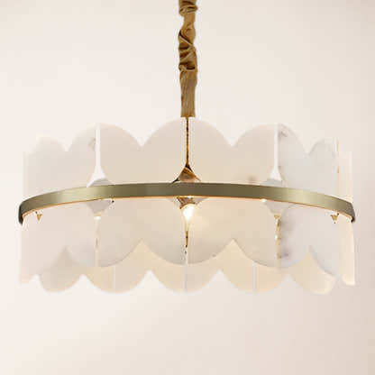 Cloudscape Alabaster Brass 1-Layer Chandelier 12"D