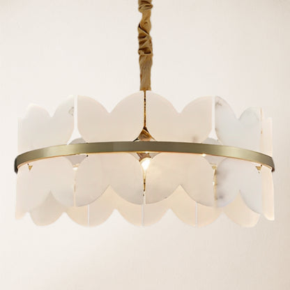 Cloudscape Alabaster Brass 1-Layer Chandelier 12"D