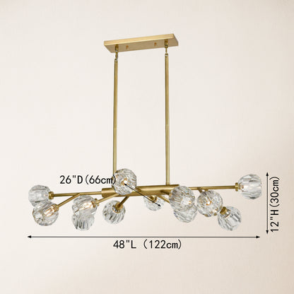 Parisian Crystal Linear Chandelier 48"L