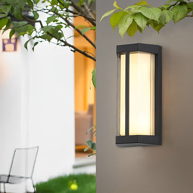 Wasserdichte LED-Wandleuchten mit doppeltem Acrylschirm in Schwarz, moderne Außenwandleuchten