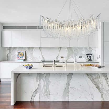 Snow Tree Branches Linear Chandelier 55''L