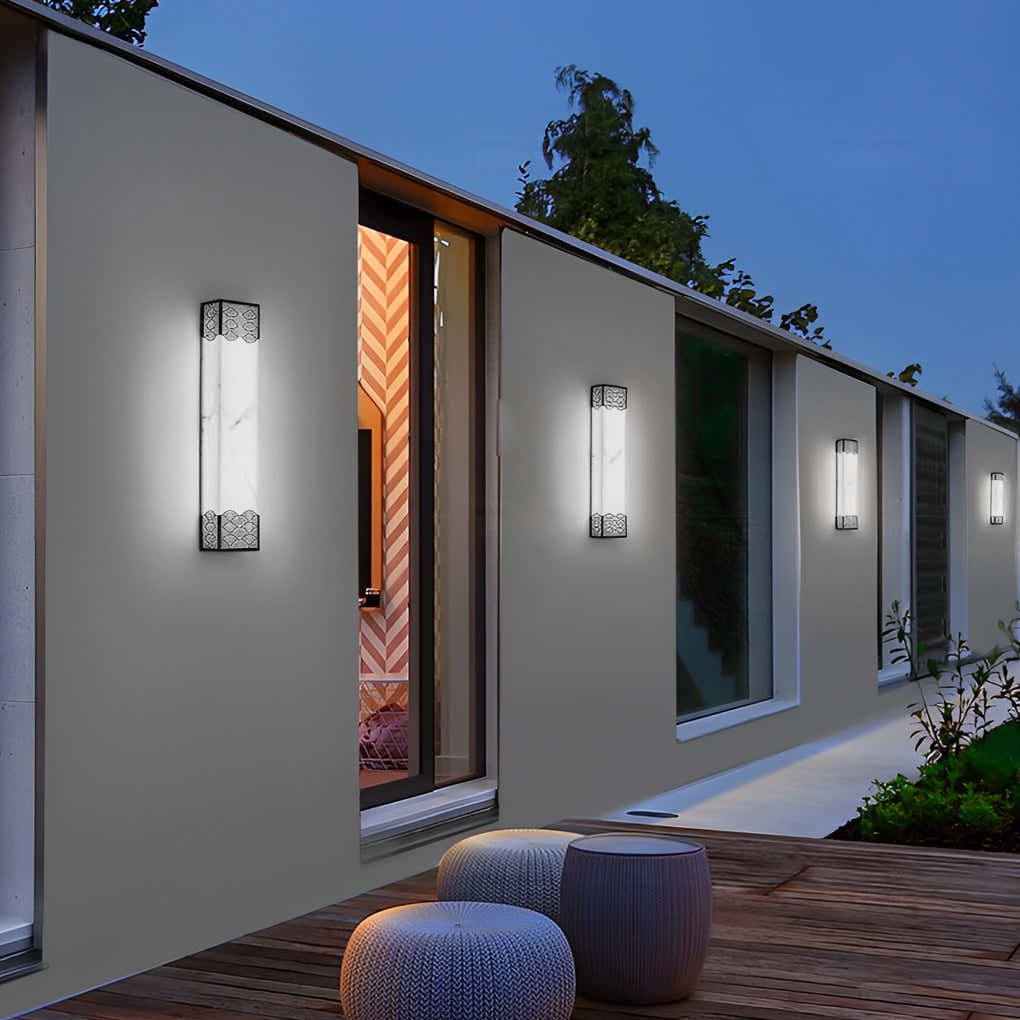 Rechteckige Harz LED wasserdichte Vintage Outdoor Wandleuchten Wandleuchte