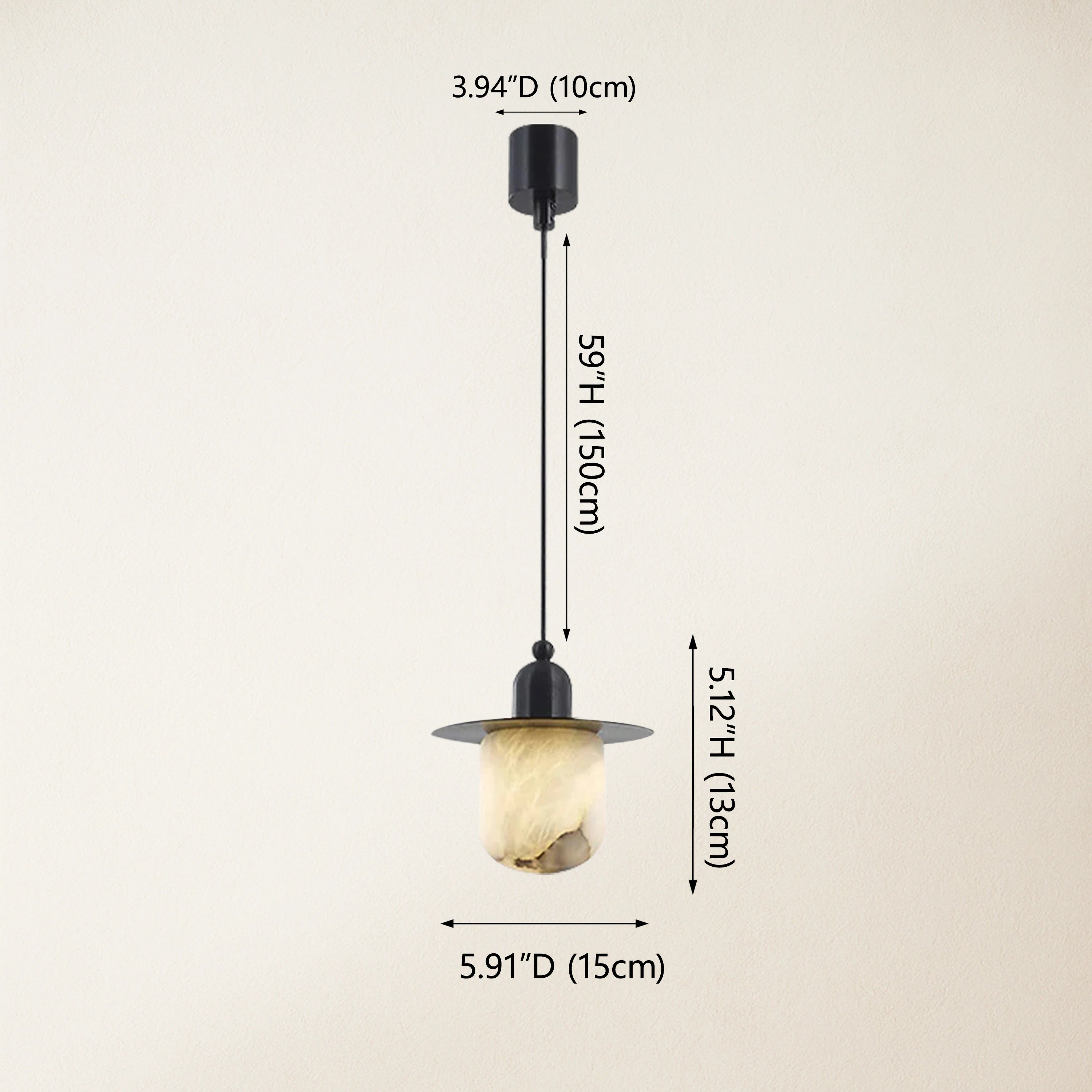 Bloom Alabaster Grace Pendant 6" H