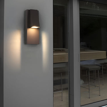 Rechteckige wasserdichte LED-Wandleuchte in Schwarz, moderne Außenwandleuchte