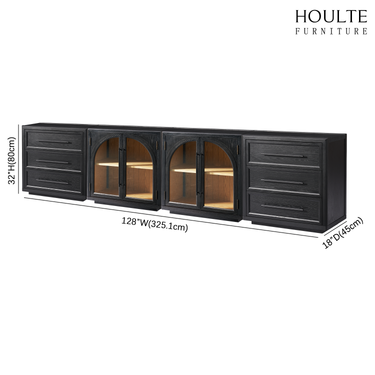 Alvar Arched 126″ Modulare Medienkonsole aus Eiche (4er-Set)