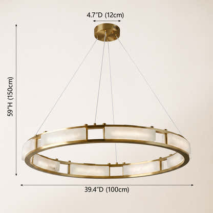 Serenique Qatar Alabaster Round Chandelier