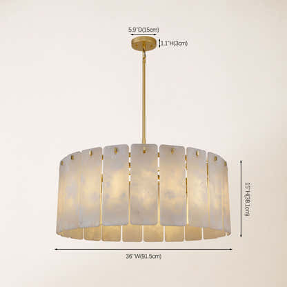 Lunara Alabaster Round Chandelier 36"W