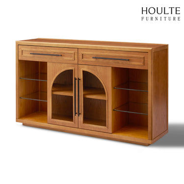 Alvar Sideboard aus gewölbtem Glas aus Eiche, 160 cm breit