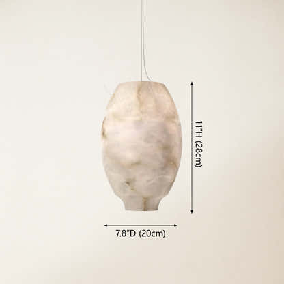 Dadaly Alabaster Lantern Small Art Round Pendant 8"W